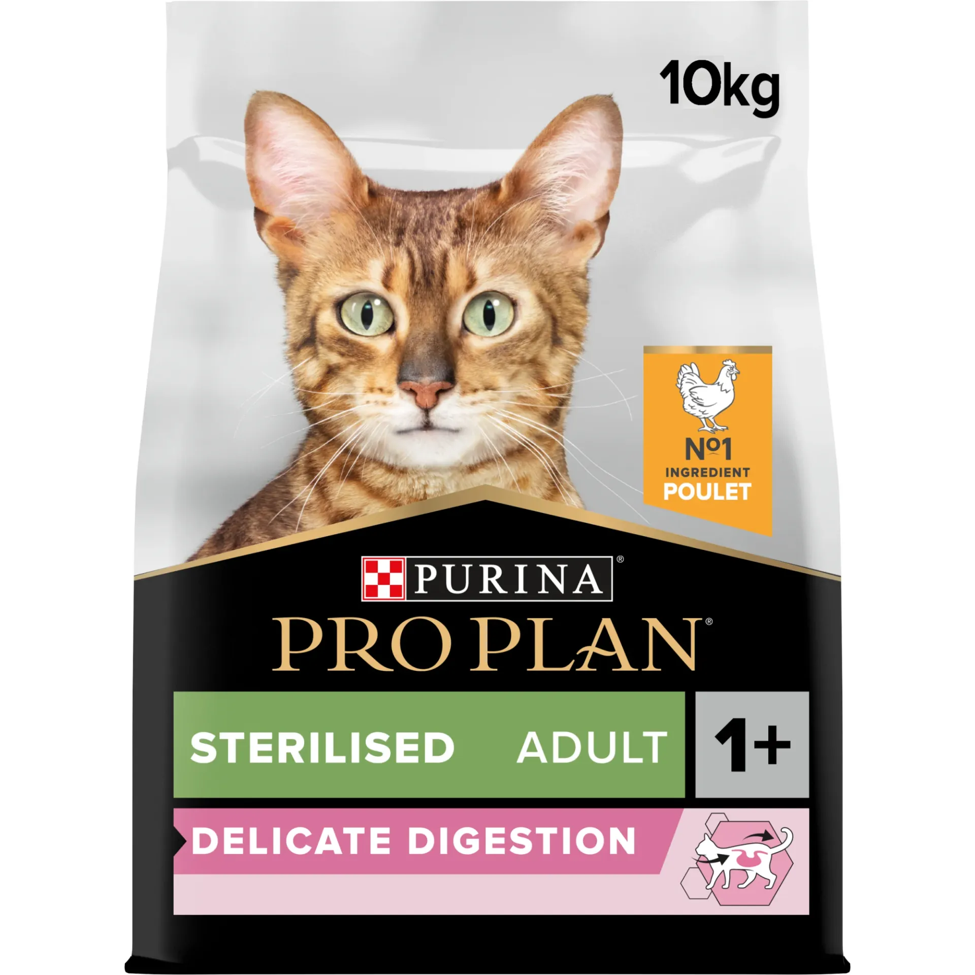 [77212] PURINA PRO PLAN Sterilised Delicate Digestion Adult 1+ à la dinde pour chat - Sac de 10 kg