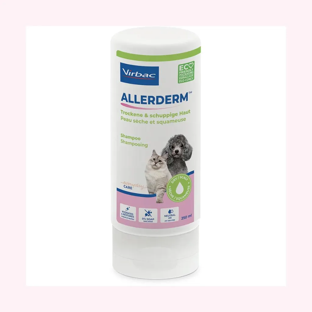 VIRBAC ALLERDERM Shampooing peau sèche et squameuse pour chien & chat - Flacon de 250 ml