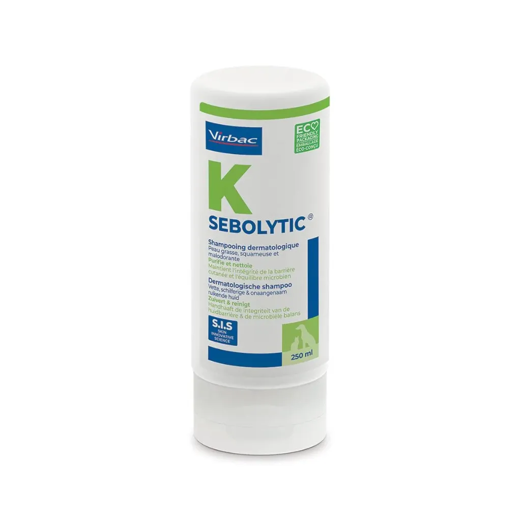 VIRBAC SEBOLYTIC Shampooing dermatologique pour chien & chat - Flacon de 250 ml