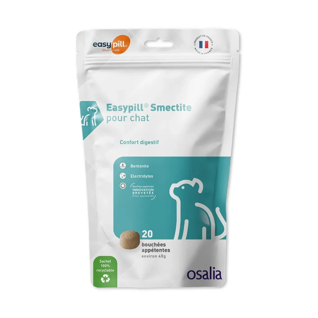 [10533] OSALIA EASYPILL Smectite pour chat - Sachet de 40 g (20 boulettes environ)