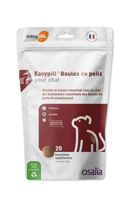 OSALIA EASYPILL Boules de Poils pour chat - Sachet de 40 g (20 boulettes environ)