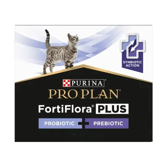 PURINA PRO PLAN FortiFlora Plus Probiotique pour chat - Boîte de 7 sachets de 1g