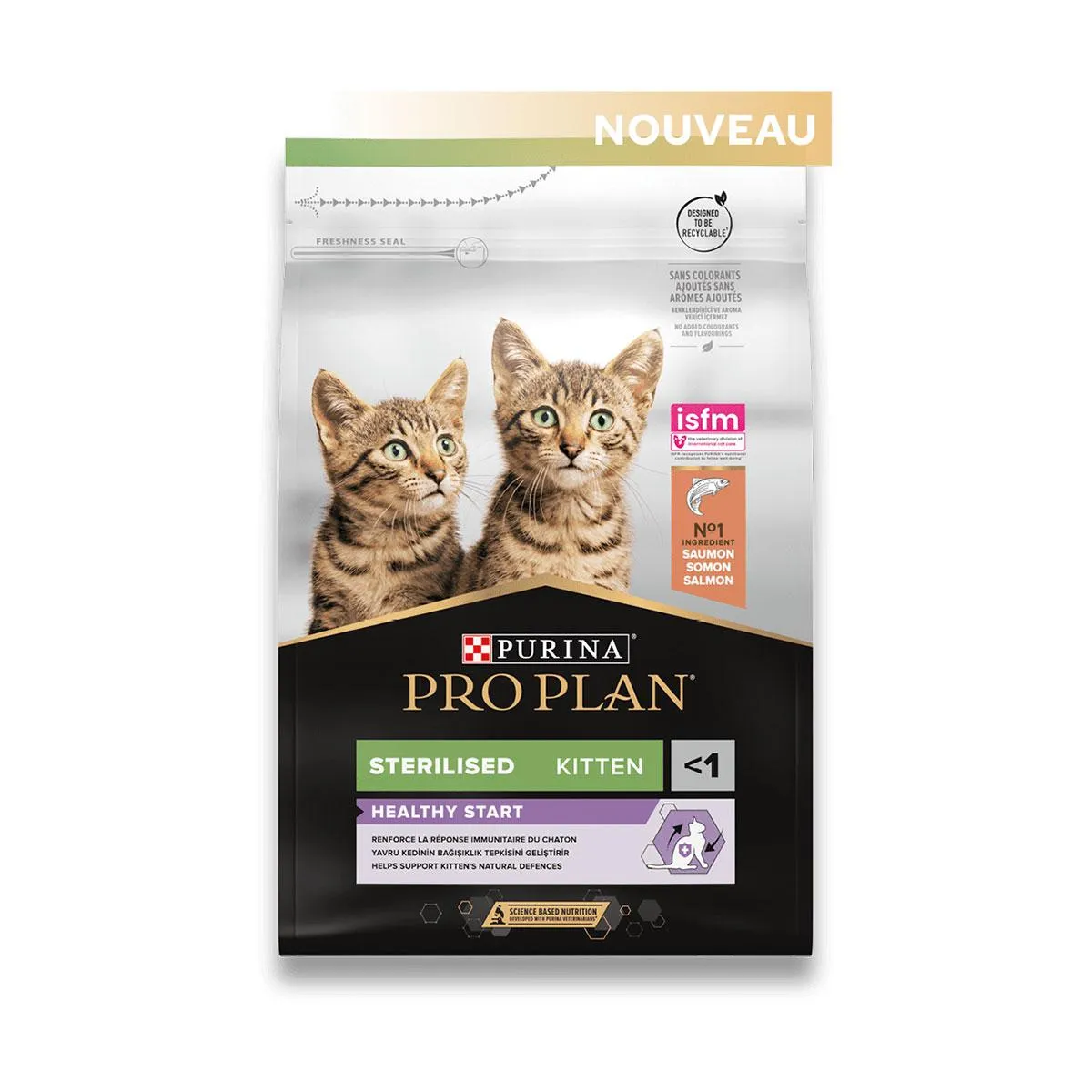 [12605] PURINA PRO PLAN Healthy Start Sterilised Kitten <1 au saumon pour chat - Sac de 1,5 kg