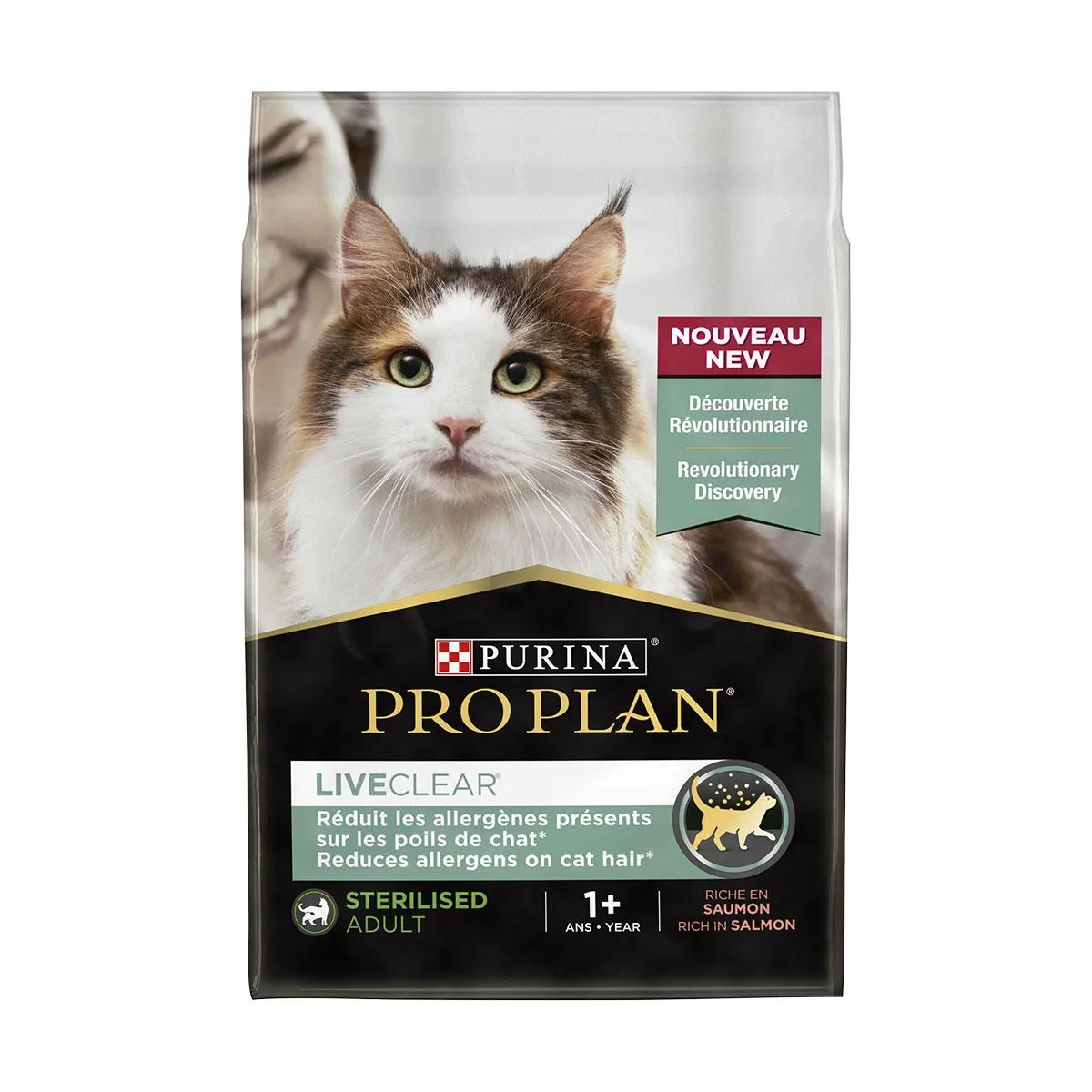 PURINA PRO PLAN LiveClear Sterilised Adult 1+ au saumon pour chat - Sac de 2,8 kg