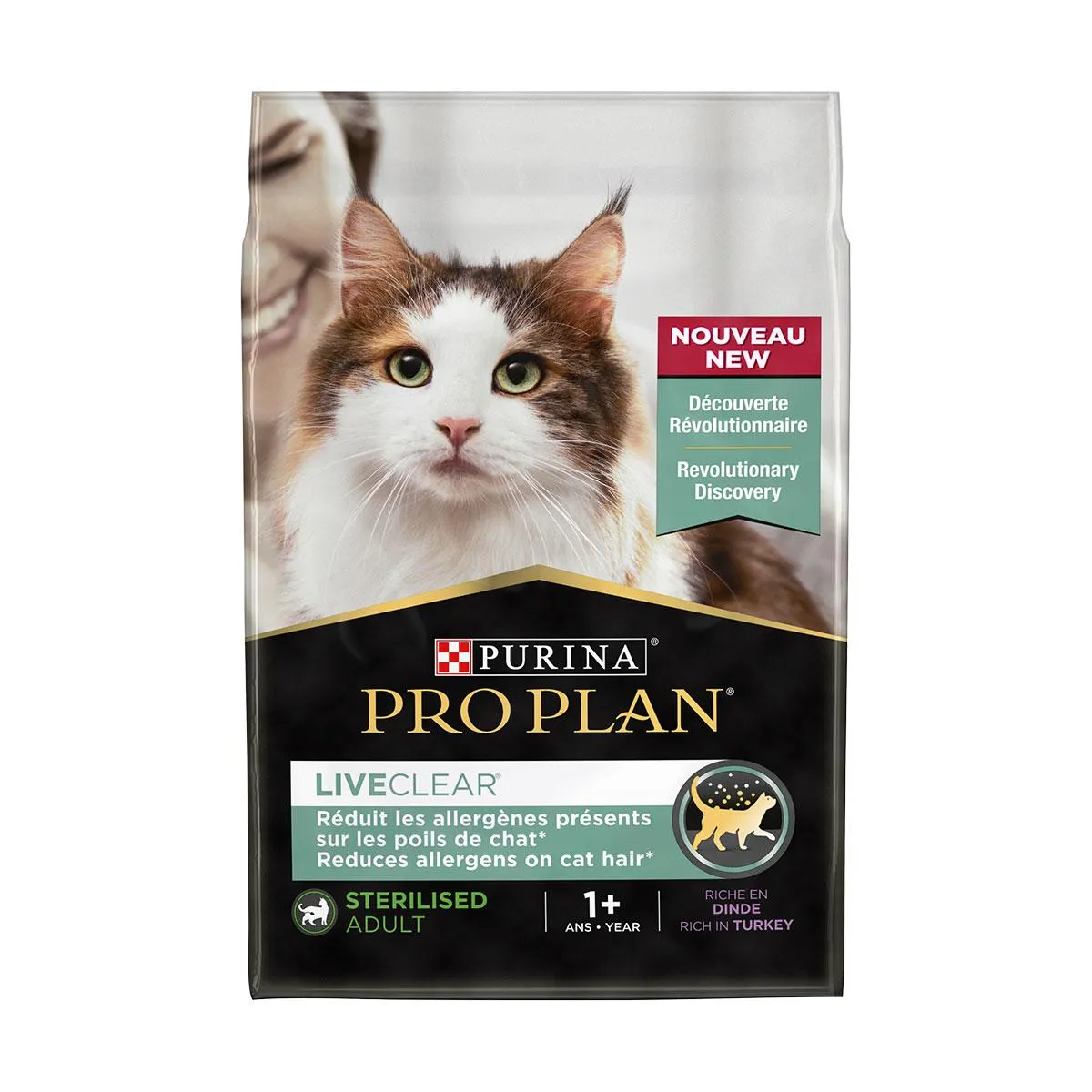 PURINA PRO PLAN LiveClear Sterilised Adult 1+ à la dinde pour chat - Sac de 2,8 kg