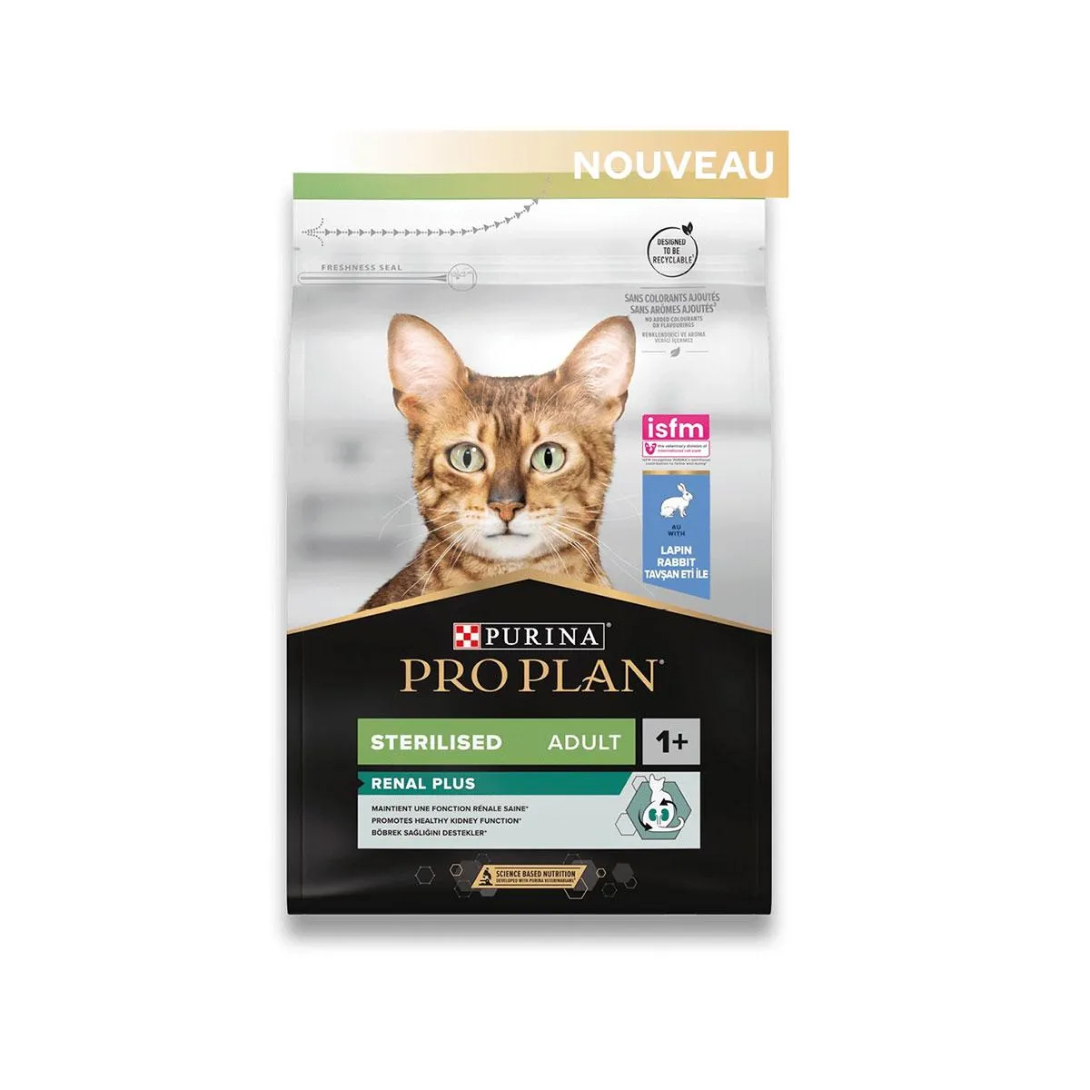 PURINA PRO PLAN Renal Plus Sterilised Adult 1+ au lapin pour chat - Sac de 10 kg