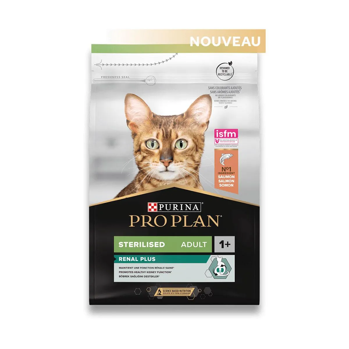 PURINA PRO PLAN Renal Plus Sterilised Adult 1+ au saumon pour chat - Sac de 1,5 kg