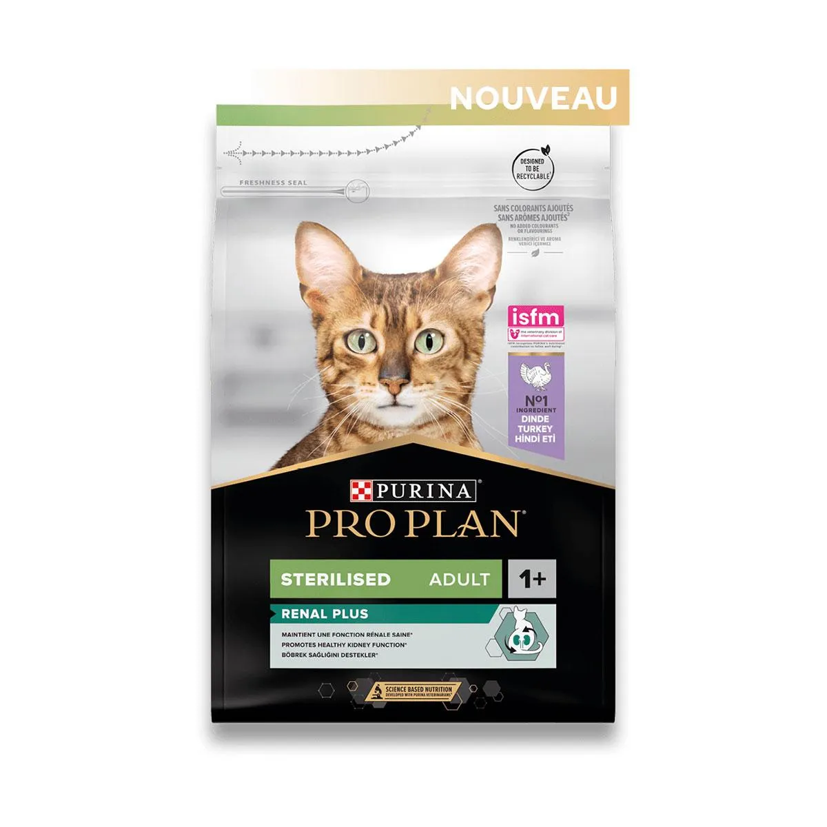 PURINA PRO PLAN Renal Plus Sterilised Adult 1+ à la dinde pour chat - Sac de 3 kg