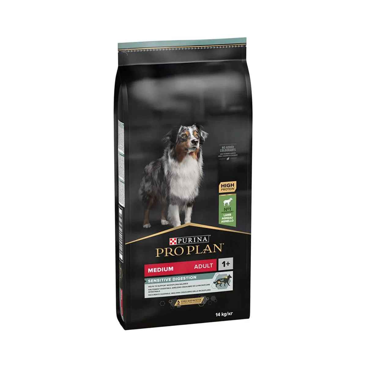 PURINA PRO PLAN Sensitive Digestion Medium Adult 1+ à l'agneau pour chien - Sac de 14 kg