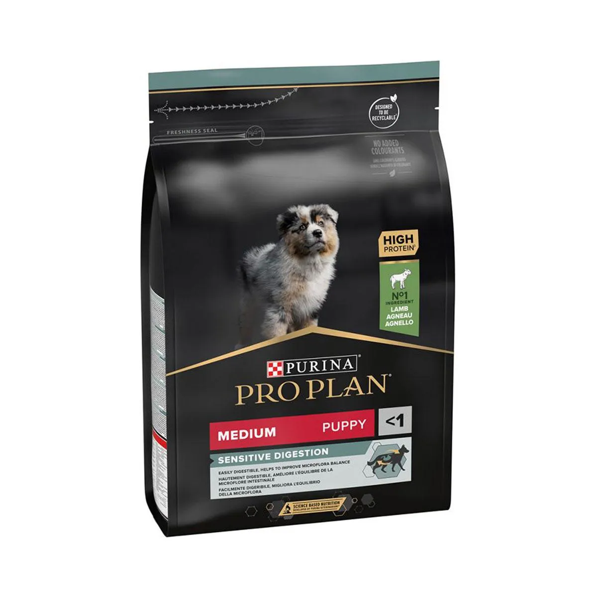 [82786] PURINA PRO PLAN Sensitive Digestion Medium Puppy <1 à l'agneau pour chien - Sac de 12 kg