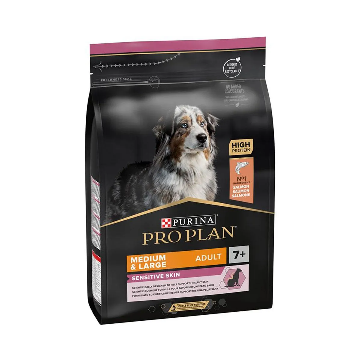 PURINA PRO PLAN Sensitive Skin Medium & Large Adult 7+ au saumon pour chien - Sac de 14 kg