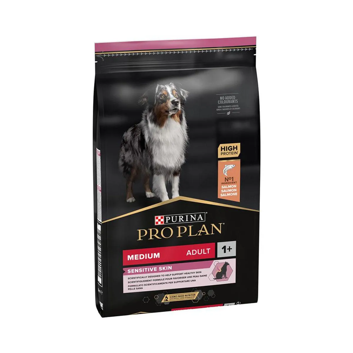 PURINA PRO PLAN Sensitive Skin Medium Adult 1+ au saumon pour chien - Sac de 7 kg