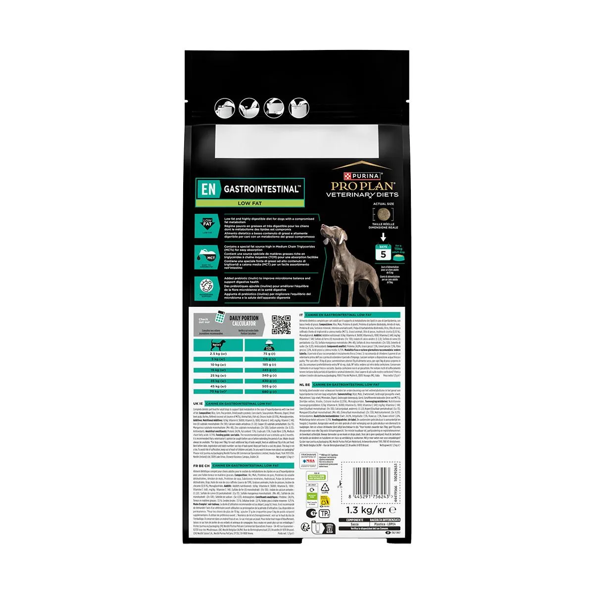 PURINA PRO PLAN VETERINARY DIETS EN Gastrointestinal Low Fat pour chien - Sac de 1.3 kg
