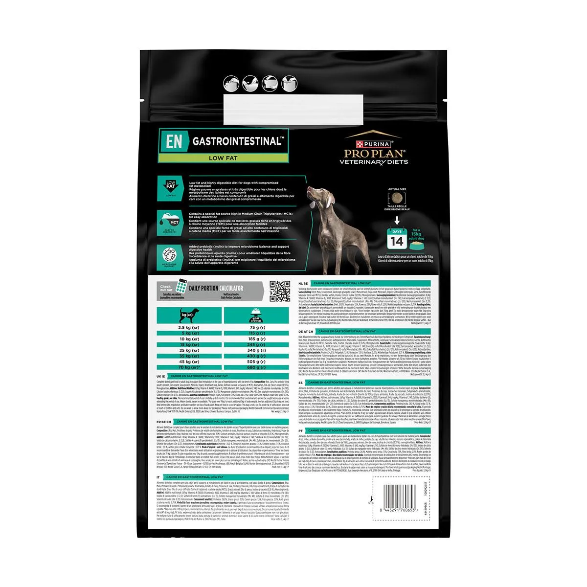[32706] PURINA PRO PLAN VETERINARY DIETS EN Gastrointestinal Low Fat pour chien - Sac de 3.5 kg
