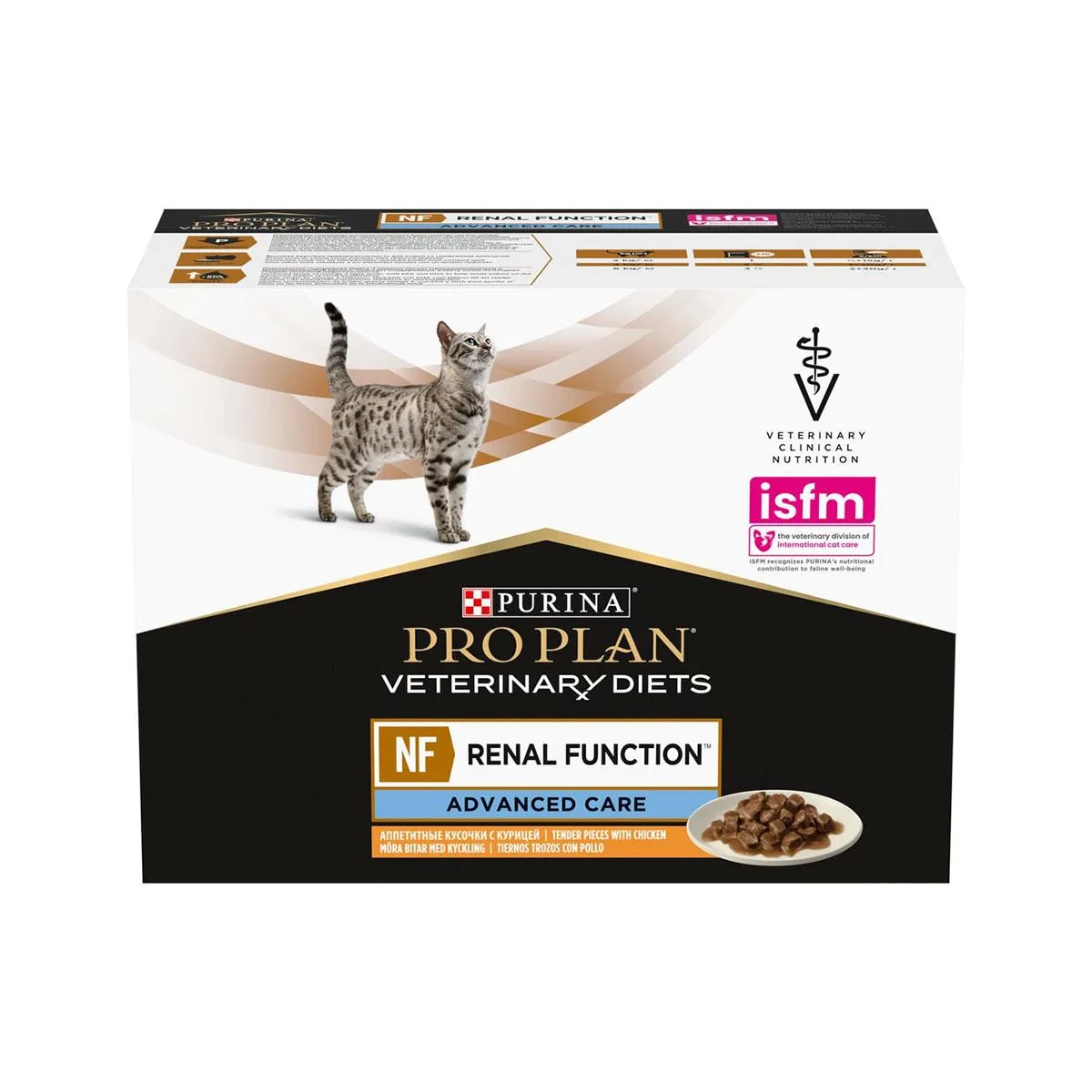 [70437] PURINA PRO PLAN VETERINARY DIETS NF Renal Function Advanced Care au poulet pour chat - 10 sachets de 85 g