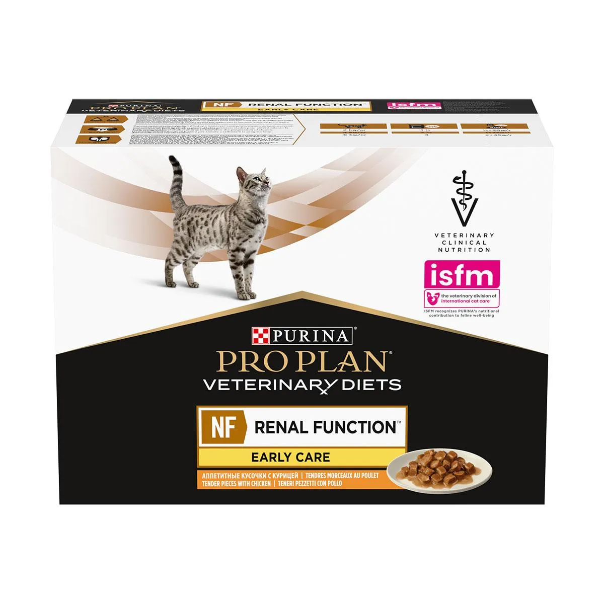 PURINA PRO PLAN VETERINARY DIETS NF Renal Function Early Care au poulet pour chat - 10 sachets de 85 g