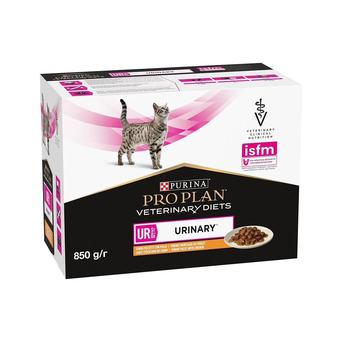 PURINA PRO PLAN VETERINARY DIETS UR St/Ox Urinary au poulet pour chat - 10 sachets de 85 g