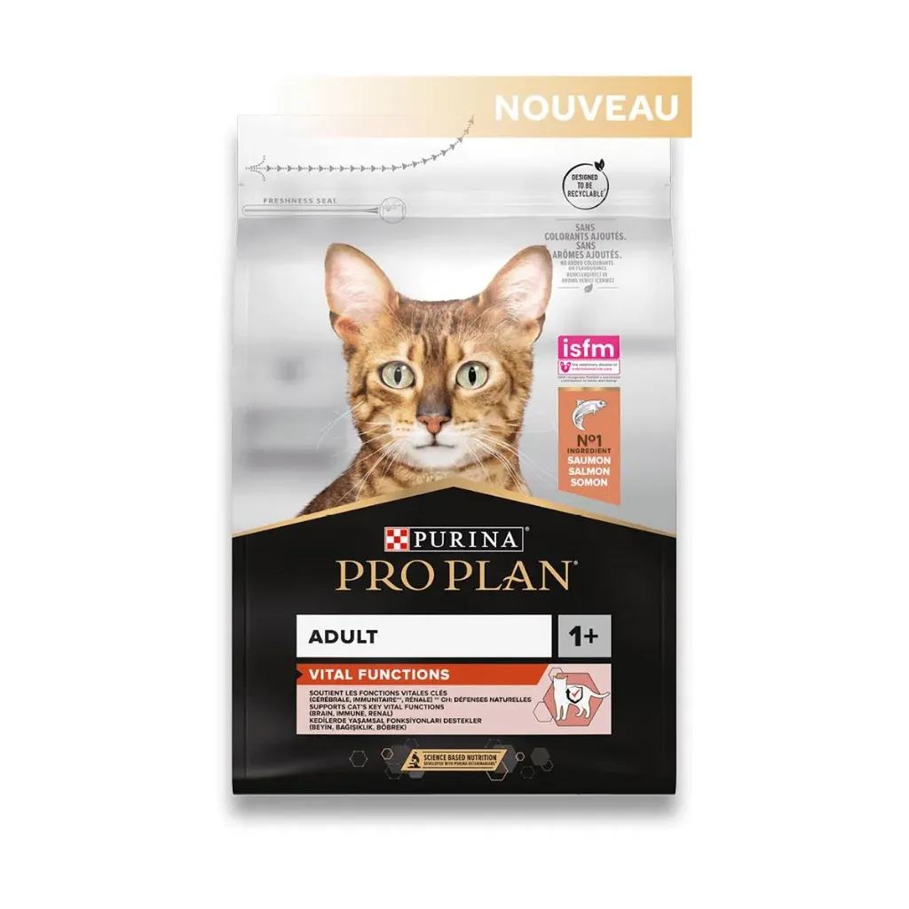 PURINA PRO PLAN Vital Functions Adult 1+ au saumon pour chat - Sac de 10 kg