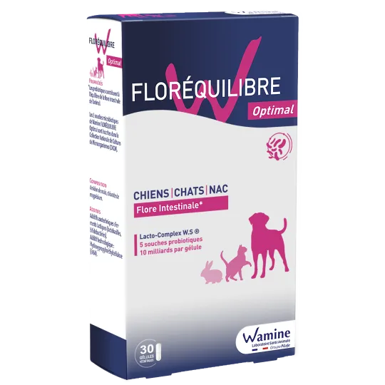 [73312 / 8108010] WAMINE FLORE EQUILIBRE Petits Animaux - Boîte de 2 blisters de 15 gélules