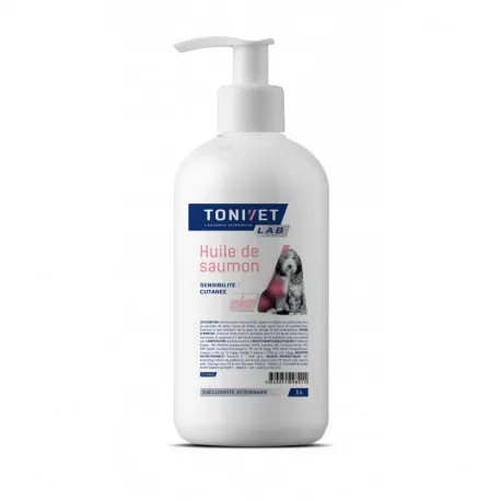 Tonivet Lab - huile de saumon soin peau chien & chat, flacon de 1L