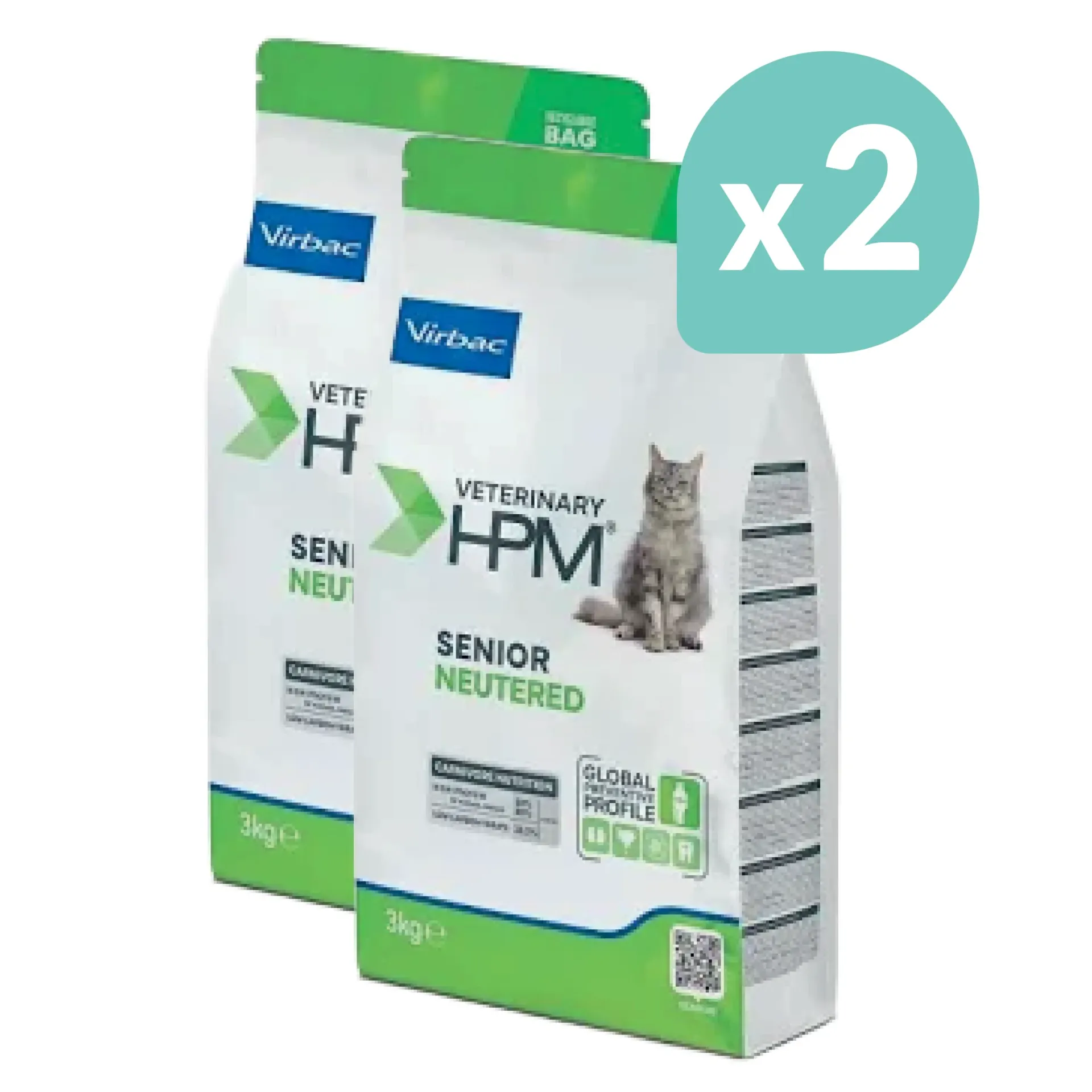 VIRBAC VETERINARY HPM Neutered Senior pour chat - 2x3kg
