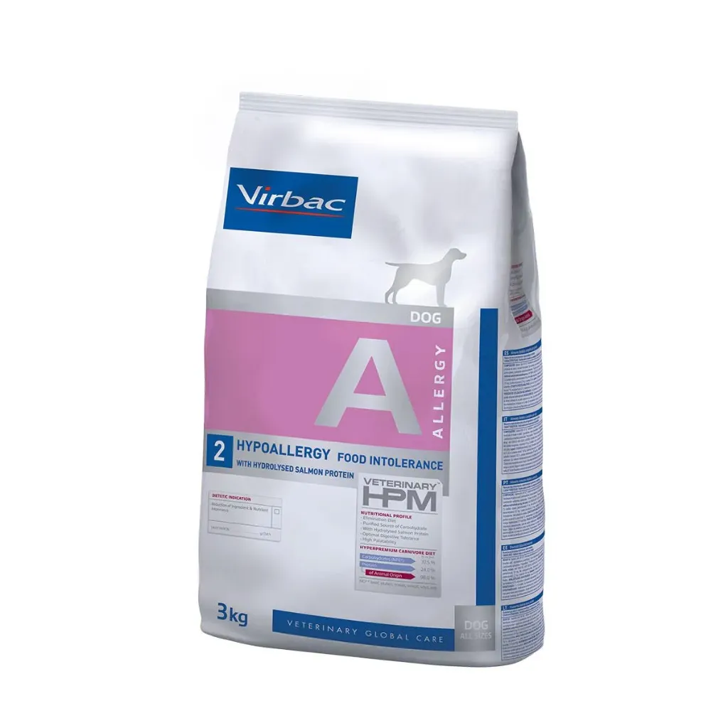 VIRBAC VETERINARY HPM A Allergy 2 Hypoallergy Food Intolerance au saumon pour chien - Sac de 3 kg