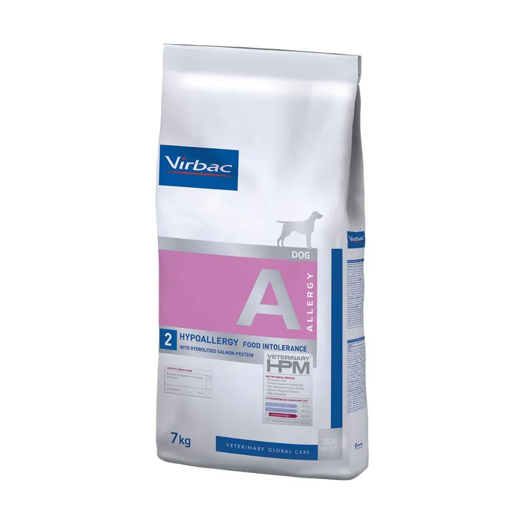 VIRBAC VETERINARY HPM A Allergy 2 Hypoallergy Food Intolerance au saumon pour chien - Sac de 7 kg