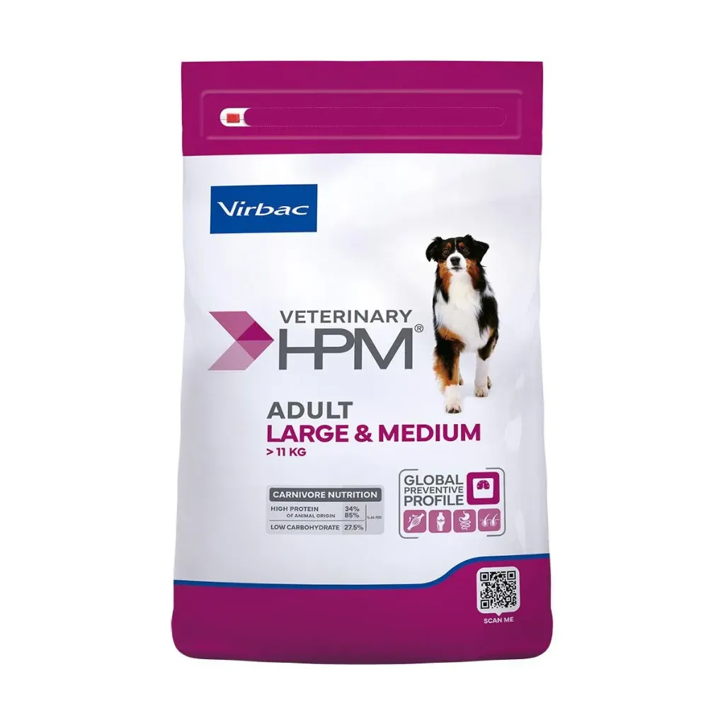 VIRBAC VETERINARY HPM Large & Medium Adult pour chien - Sac de 16kg