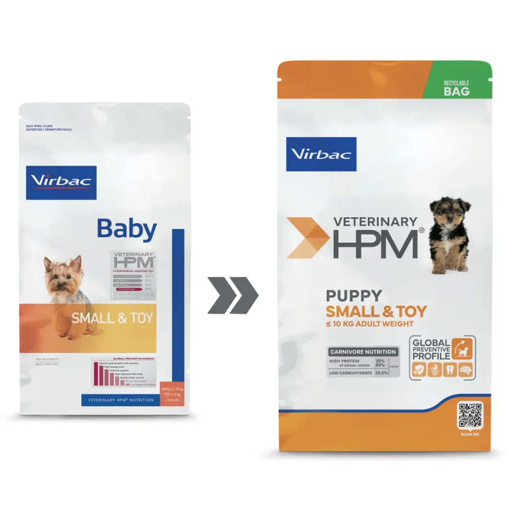 VIRBAC VETERINARY HPM Small & Toy Baby Puppy pour chien - Sac de 1.5kg