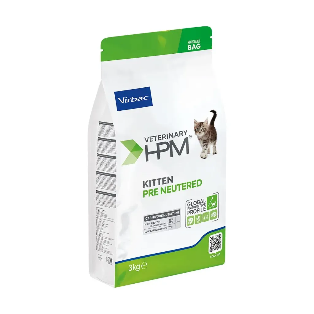 [32325] VIRBAC VETERINARY HPM Kitten Pre Neutered pour chaton - Sac 3kg