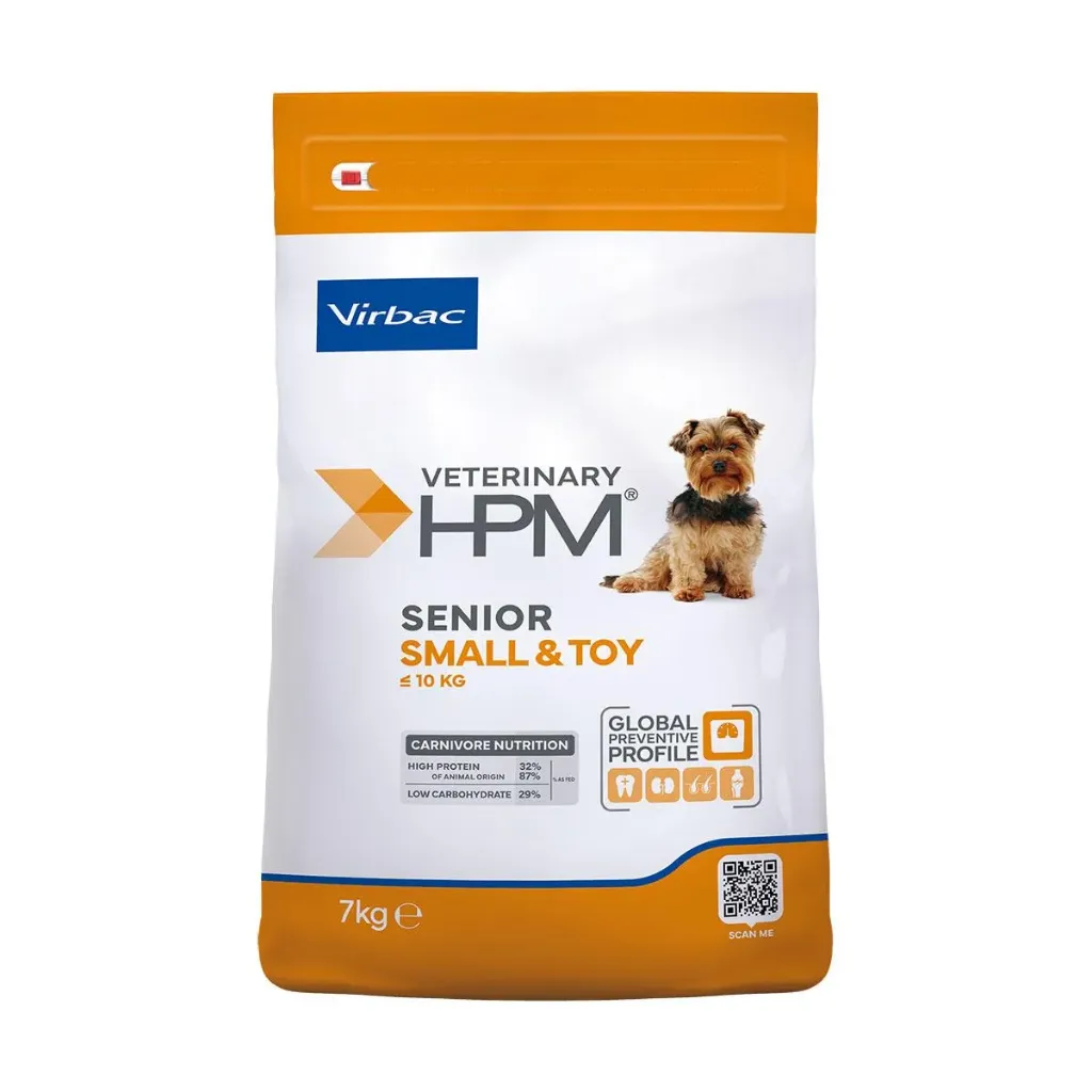 VIRBAC VETERINARY HPM Small & Toy Senior +10 ans pour chien - Sac de 7kg