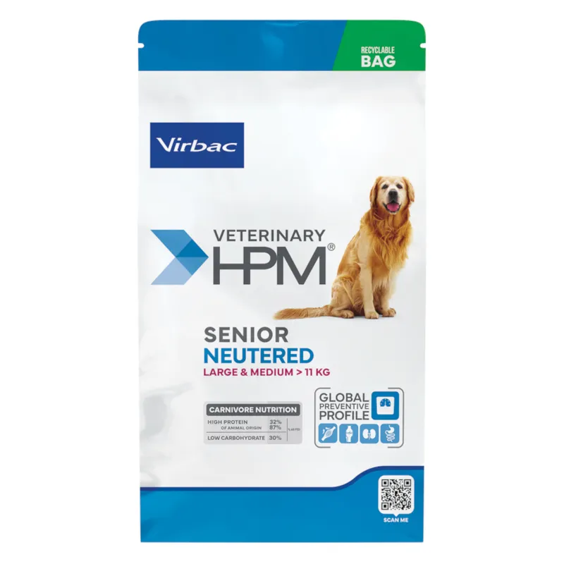 [VIRB-32] VIRBAC VETERINARY HPM Neutered Large & Medium Senior +6 ans pour chien - Sac de 12 kg