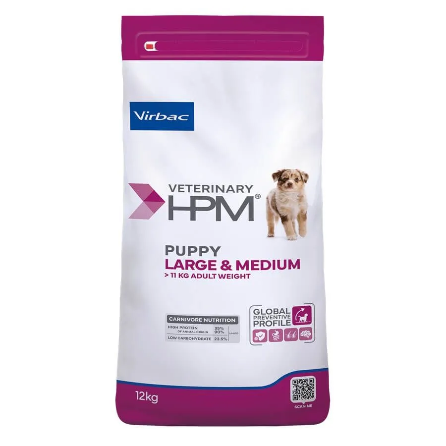 VIRBAC VETERINARY HPM Large & Medium Puppy pour chien - Sac de 12kg