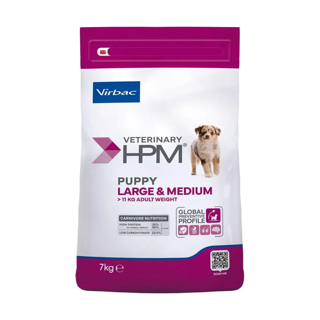VIRBAC VETERINARY HPM Large & Medium Puppy pour chien - Sac de 7kg