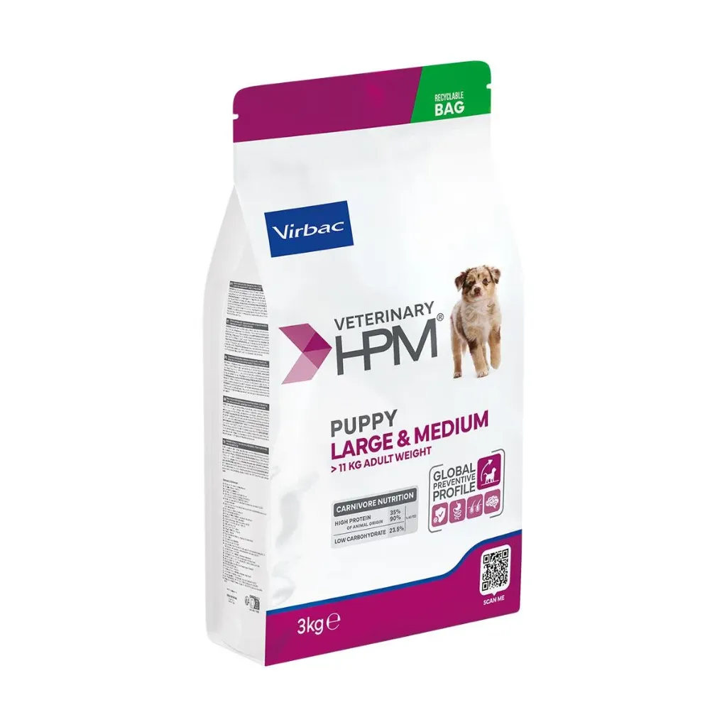 [32342] VIRBAC VETERINARY HPM Large & Medium Puppy pour chien - Sac de 3kg