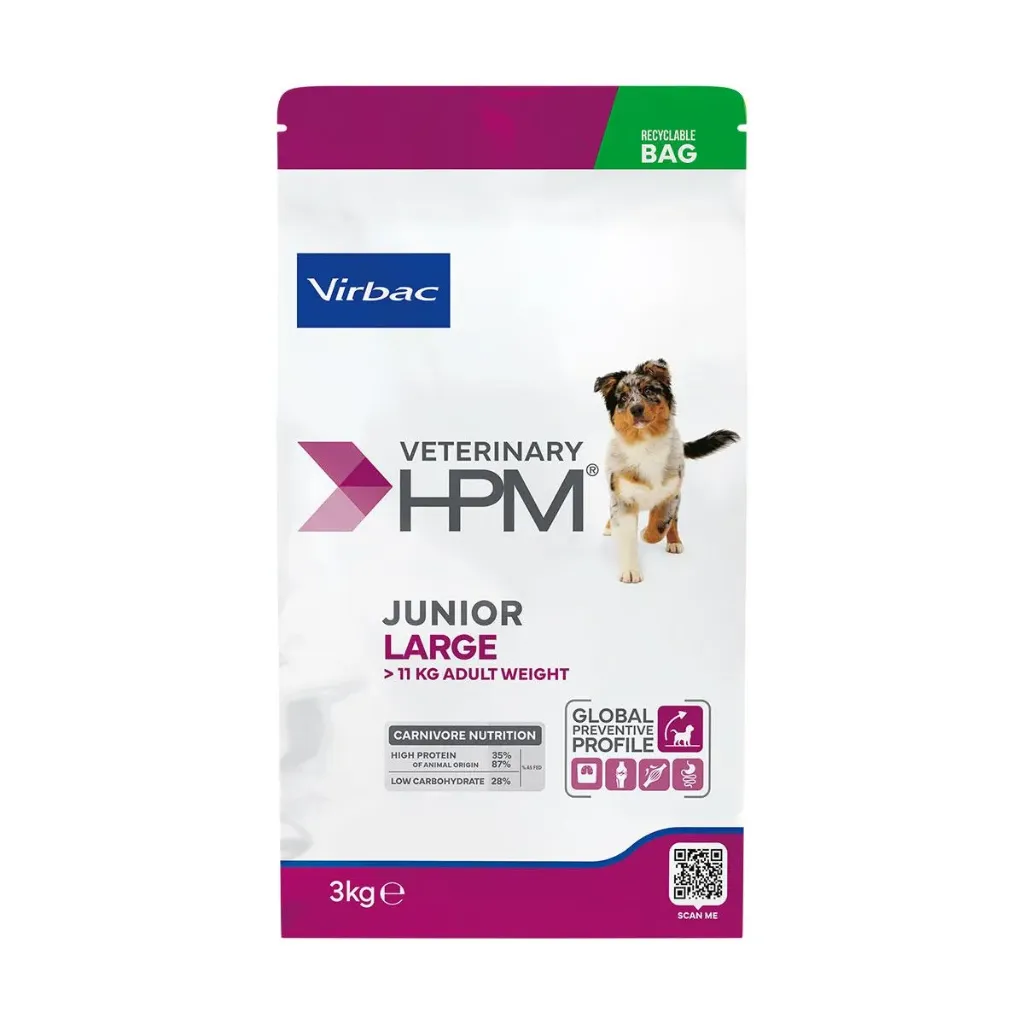 [32346] VIRBAC VETERINARY HPM Large Junior 8 à 18 mois pour chien - Sac de 3kg