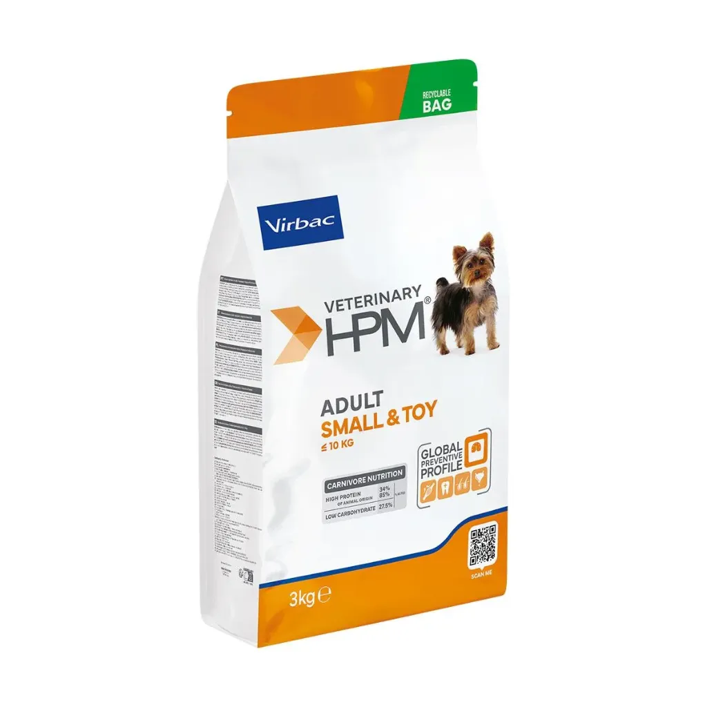[32347] VIRBAC VETERINARY HPM croquette pour chien adulte small / toy - Sac de 3kg