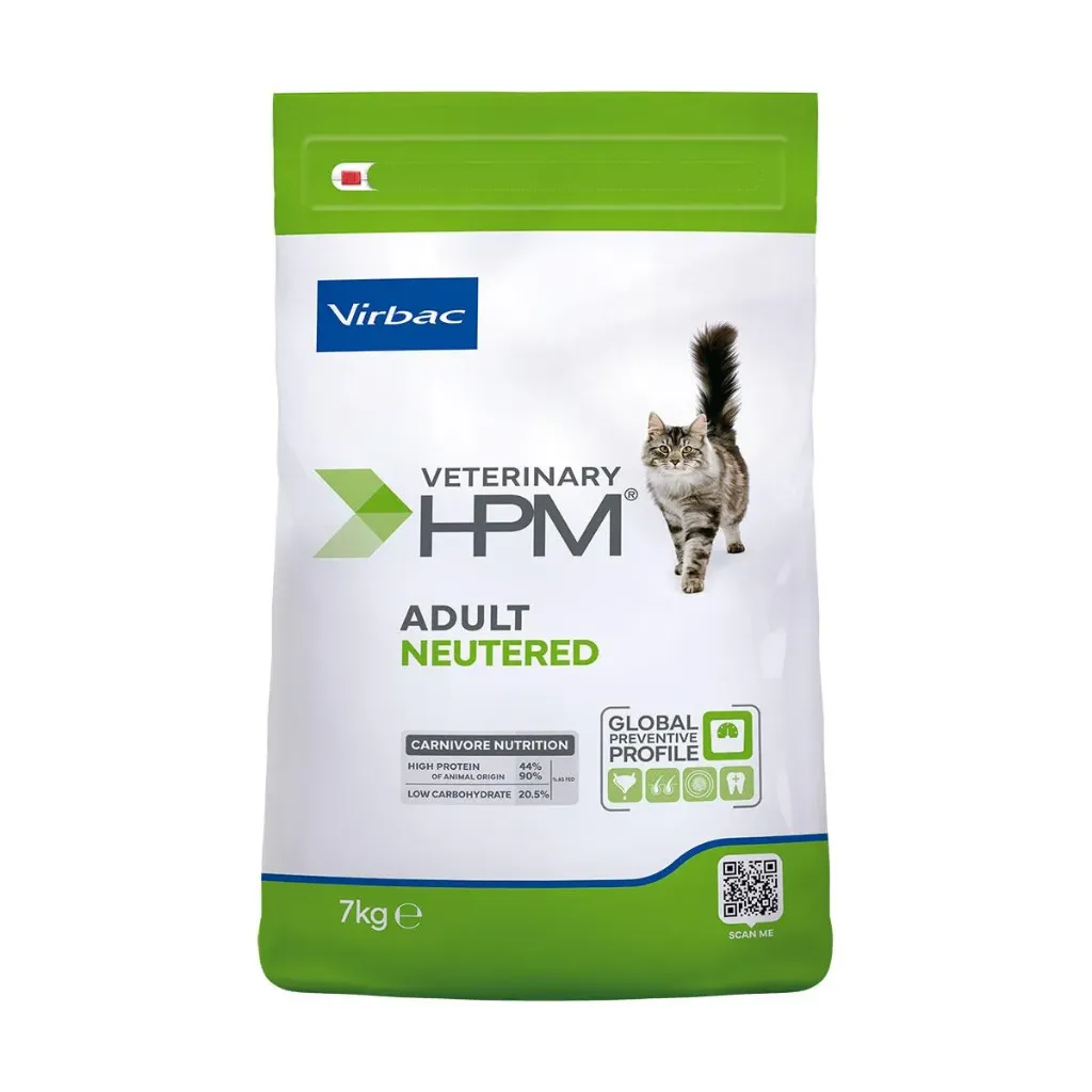 VIRBAC VETERINARY HPM Neutered Adult pour chat - Sac de 7kg