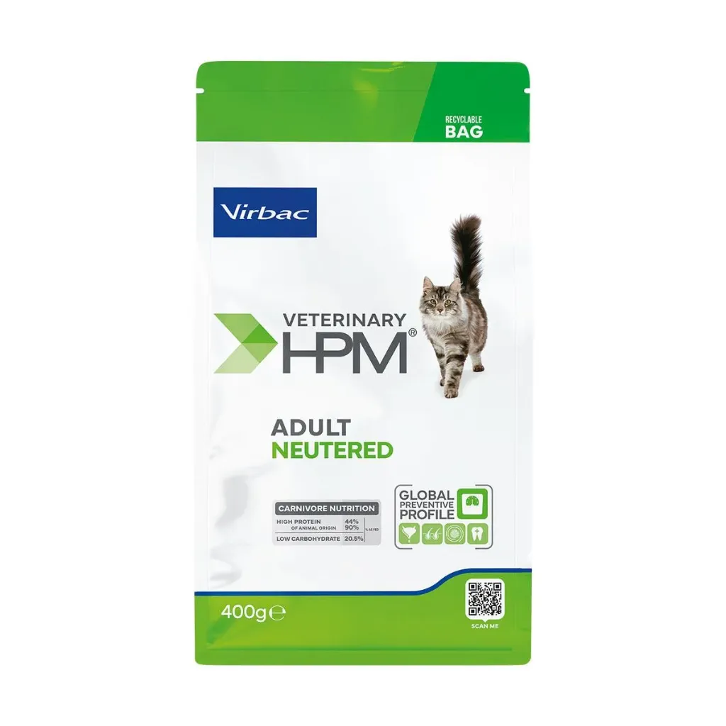 VIRBAC VETERINARY HPM Neutered Adult pour chat - Sac de 400g