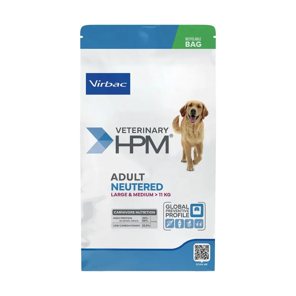 [32360] VIRBAC VETERINARY HPM Neutered Large & Medium Adult pour chien - Sac de 7kg
