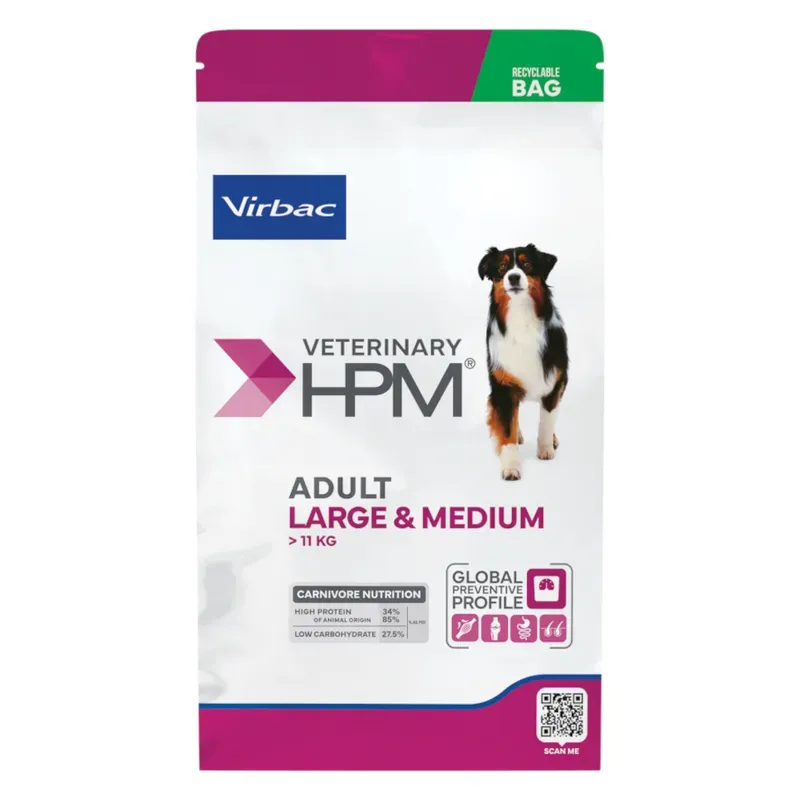 [32362] VIRBAC VETERINARY HPM Large & Medium Adult pour chien - Sac de 3kg