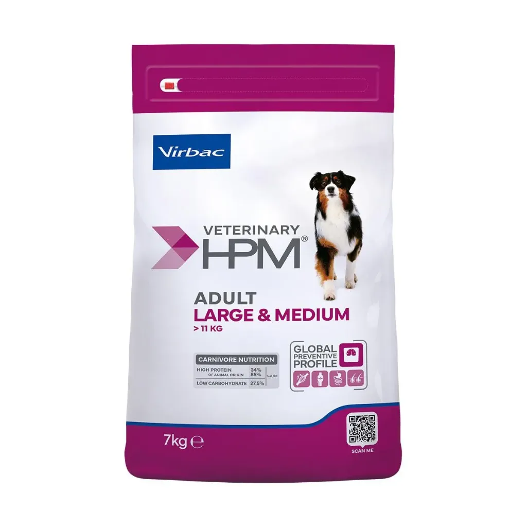 [VIRB-57] VIRBAC VETERINARY HPM Large & Medium Adult pour chien - Sac de 7kg
