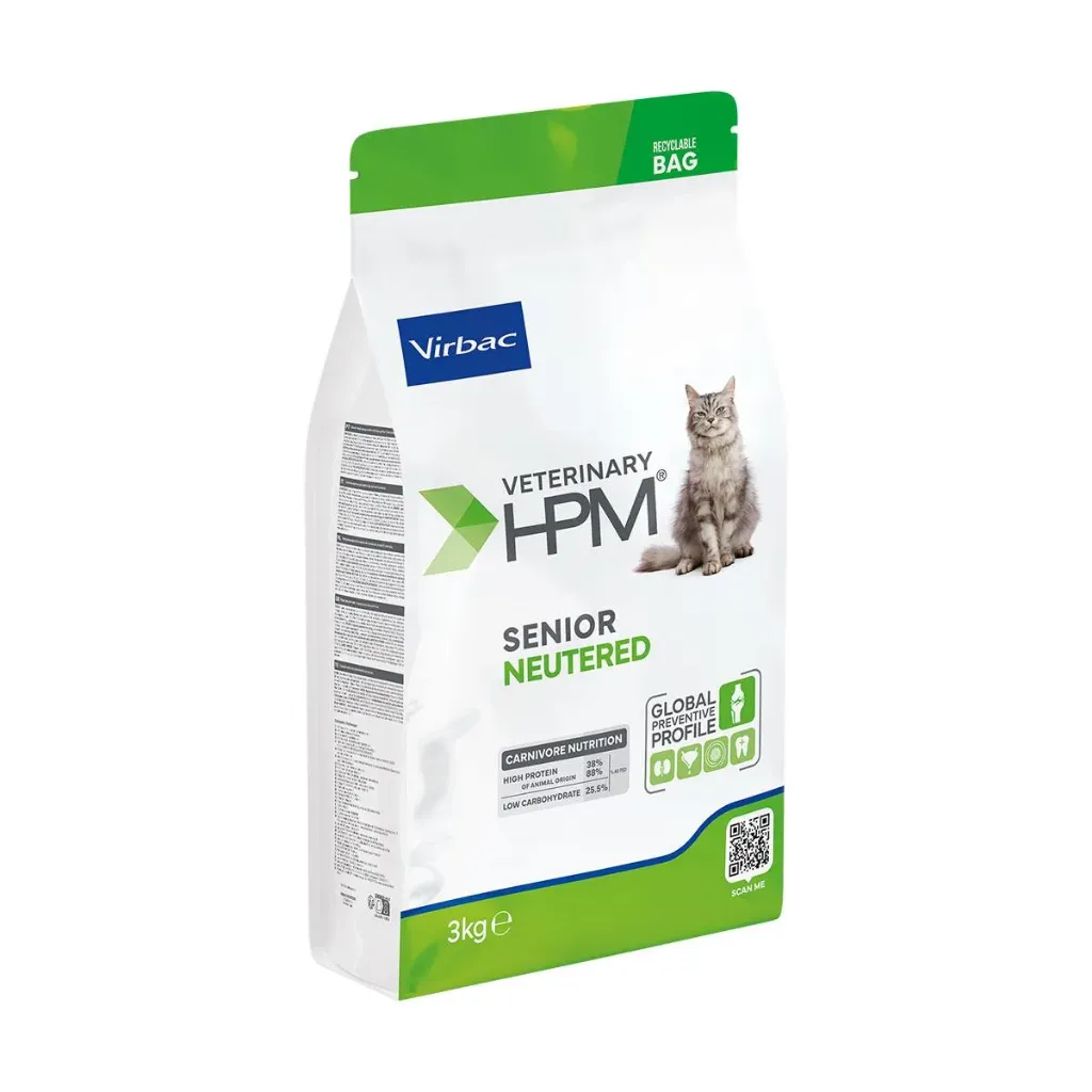 VIRBAC VETERINARY HPM Neutered Senior pour chat - Sac de 3kg