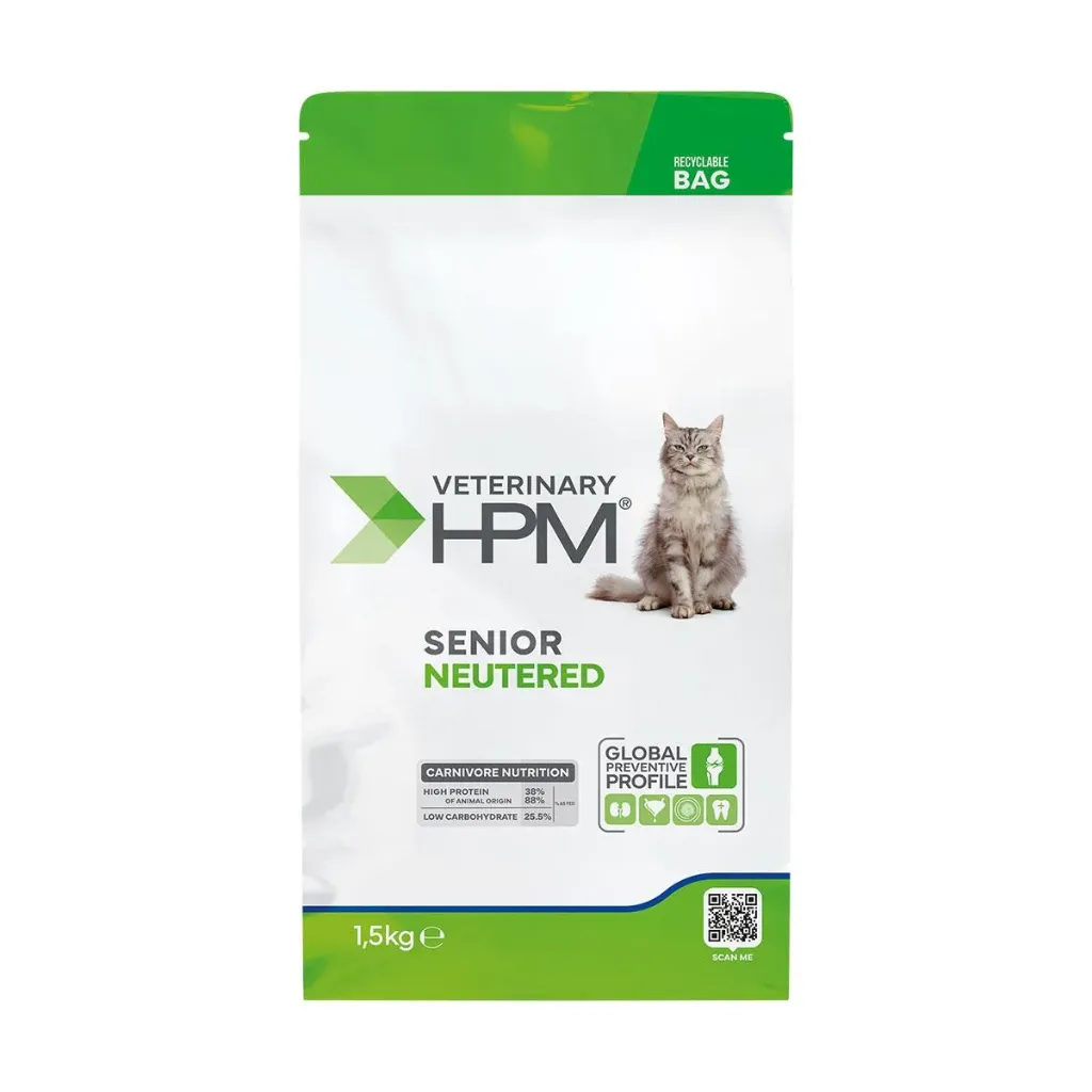 VIRBAC VETERINARY HPM Neutered Senior pour chat - Sac de 1.5kg
