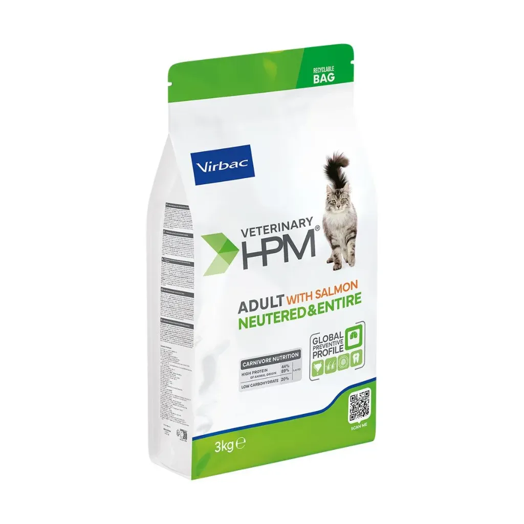 Virbac Veterinary HPM Adult Neutered & Entire Chat Saumon 3 kg