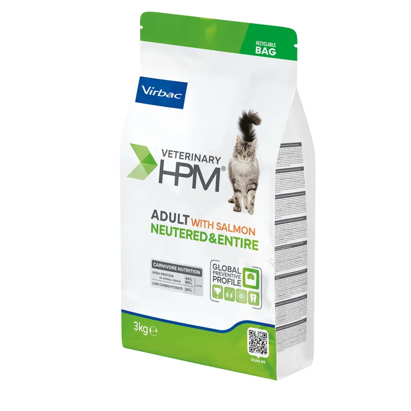 [32376] Virbac Veterinary HPM Adult Neutered & Entire Chat Saumon 3 kg