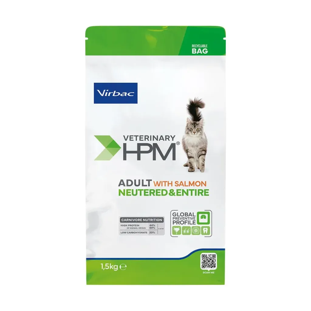 [VIRB-71] Virbac Veterinary HPM Adult Neutered & Entire Chat Saumon 1,5 kg