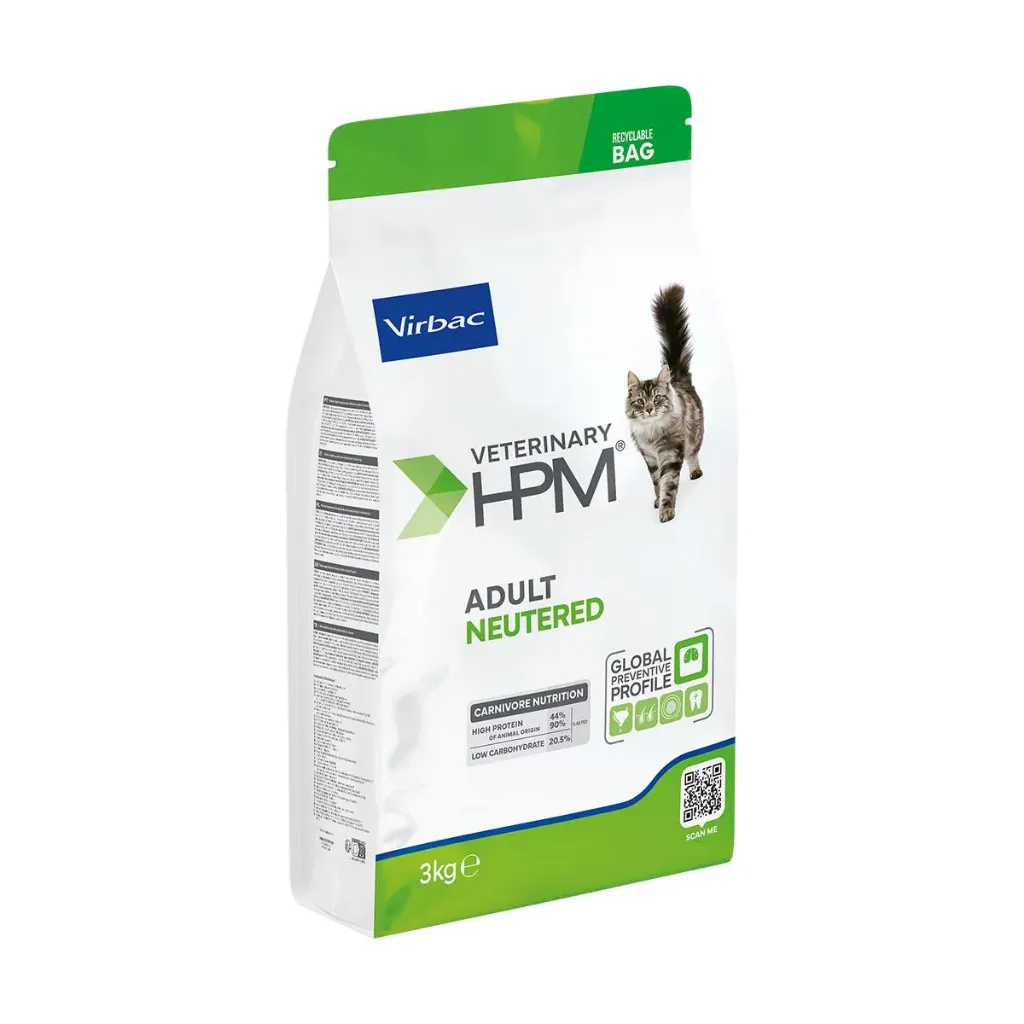VIRBAC VETERINARY HPM Neutered Adult pour chat - Sac de 3kg