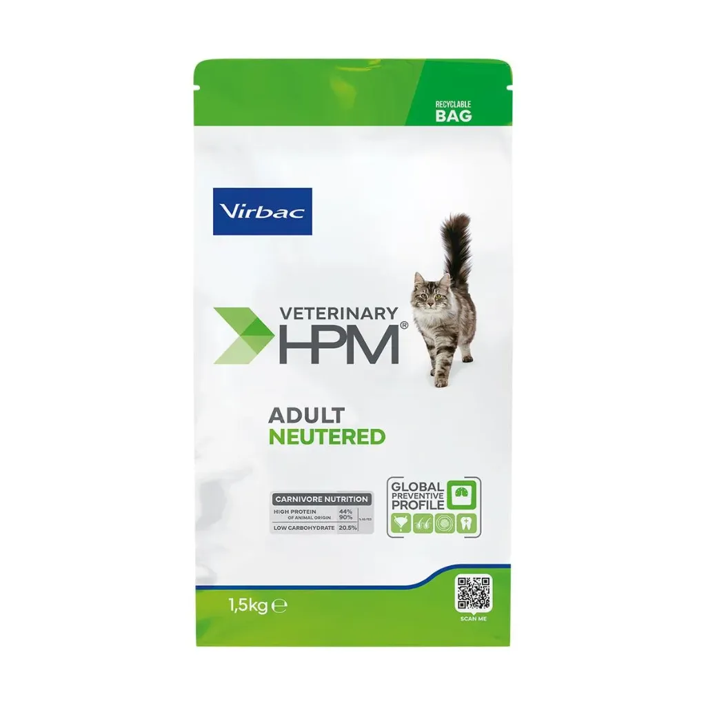 VIRBAC VETERINARY HPM Neutered Adult pour chat - Sac de 1.5kg