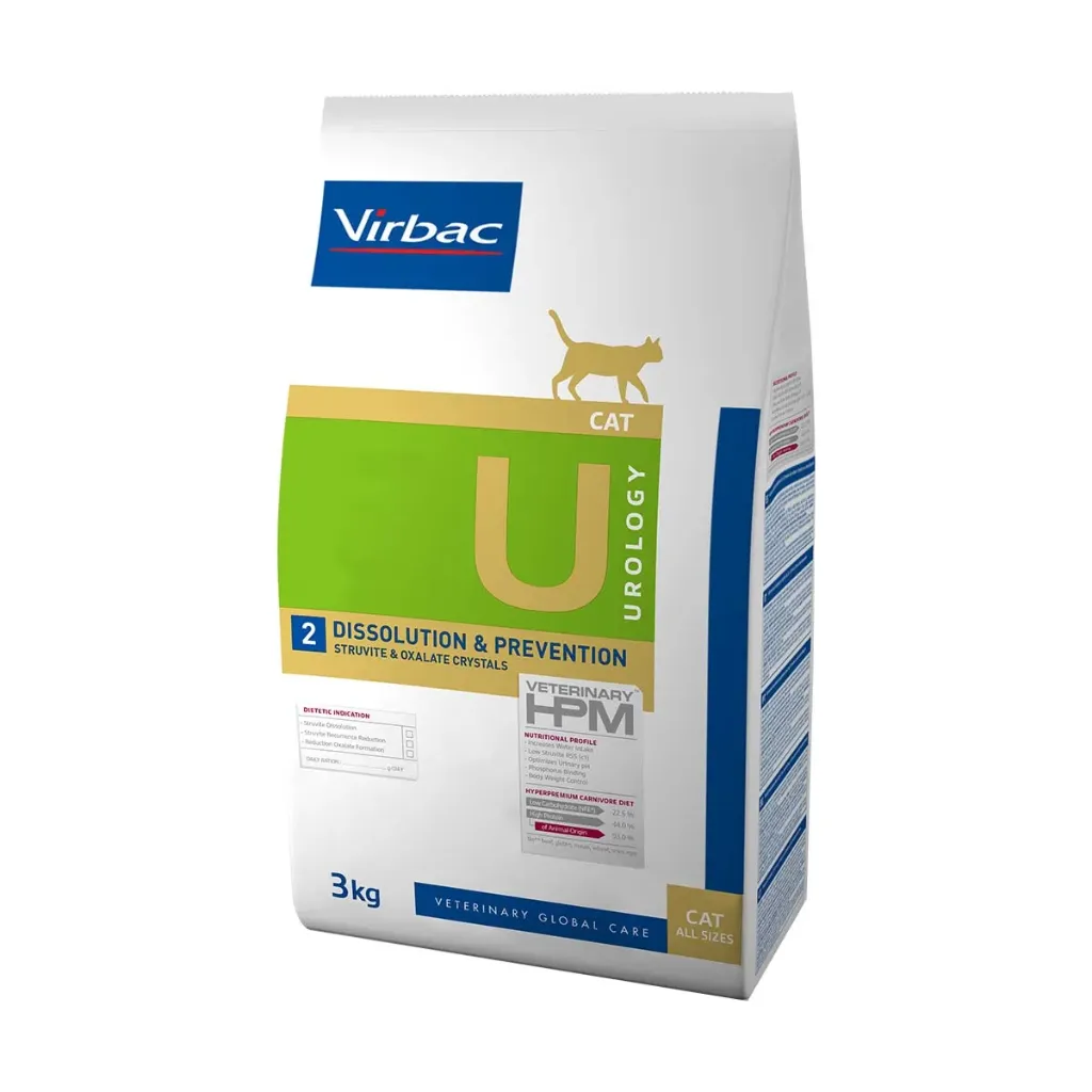 [83304] VIRBAC VETERINARY HPM U Urology 2 Dissolution & Prevention Struvite & Oxalate Crystals pour chat - Sac de 3 kg